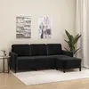 Image de vidaXL Canapé à 3 places avec repose-pieds Noir 180 cm Velours