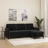 Image de vidaXL vidaXL Canapé à 3 places avec repose-pieds Noir 180 cm Velours