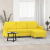 Image de vidaXL Vidaxl Canapé À 3 Places Avec Repose-Pieds Jaune Clair 180 Cm Tissu