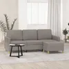 Image de vidaXL Canapé à 3 places avec repose-pieds Taupe 180 cm Tissu3201199