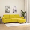 Image de vidaXL CanapÃ© Ã  3 places avec repose-pieds jaune 180 cm velours