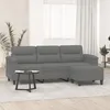 Image de vidaXL CanapÃ© 3 places repose-pieds Gris foncÃ© 180 cm Tissu microfibre