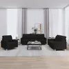 Image de vidaXL Ensemble de canapés 3 pcs avec coussins Noir Tissu3201246