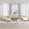 Image de vidaXL Ensemble de canapés 4 pcs avec coussins Crème Tissu