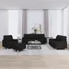 Image de vidaXL Ensemble de canapés 4 pcs avec coussins Noir Tissu