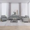 Image de vidaXL Ensemble de canapés 3 pcs coussins gris clair tissu3201258