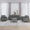 Image de vidaXL Vidaxl Ensemble De Canapés 3 Pcs Coussins Gris Foncé Tissu