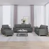 Image de vidaXL Ensemble de canapés 4 pcs coussins gris foncé tissu3201267