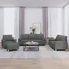 Image de vidaXL Ensemble de canapÃ©s 4 pcs coussins gris foncÃ© tissu