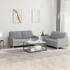 Image de vidaXL Ensemble de canapÃ©s 2 pcs avec coussins Gris clair Tissu
