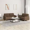 Image de vidaXL Ensemble de canapés 2 pcs avec coussins Marron Tissu3201277