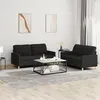Image de vidaXL Ensemble de canapés 2 pcs avec coussins Noir Tissu3201278