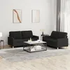 Image de vidaXL Ensemble de canapÃ©s 2 pcs avec coussins Noir Tissu