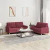 Image de vidaXL Ensemble de canapés 2 pcs avec coussins Rouge bordeaux Tissu3201280