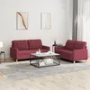Image de vidaXL Ensemble de canapÃ©s 2 pcs avec coussins Rouge bordeaux Tissu