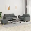 Image de vidaXL Ensemble de canapés 3 pcs avec coussins Gris foncé Tissu3201283