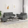 Image de vidaXL Ensemble de canapÃ©s 3 pcs avec coussins Gris foncÃ© Tissu
