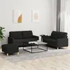 Image de vidaXL Ensemble de canapés 3 pcs avec coussins Noir Tissu3201286