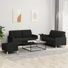 Image de vidaXL Ensemble de canapÃ©s 3 pcs avec coussins Noir Tissu