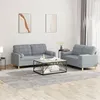 Image de vidaXL Ensemble de canapés 2 pcs coussins gris clair tissu3201290