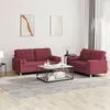 Image de vidaXL Ensemble de canapés 2 pcs avec coussins rouge bordeaux tissu3201296