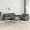 Image de vidaXL Ensemble de canapés 2 pcs avec coussins Gris foncé Tissu3201307
