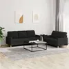 Image de vidaXL Ensemble de canapés 2 pcs avec coussins Noir Tissu3201310