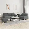 Image de vidaXL Ensemble de canapés 3 pcs avec coussins Gris foncé Tissu3201315