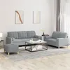 Image de vidaXL Ensemble de canapés 3 pcs coussins gris clair tissu3201330