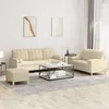 Image de vidaXL Ensemble de canapÃ©s 3 pcs avec coussins crÃ¨me tissu