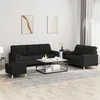 Image de vidaXL Ensemble de canapÃ©s 3 pcs avec coussins noir tissu