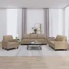 Image de Vidaxl Ensemble De CanapÃ©s 3 Pcs Avec Coussins Cappuccino Similicuir