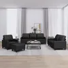 Image de vidaXL Ensemble de canapÃ©s 4 pcs avec coussins Noir Similicuir