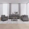 Image de vidaXL Ensemble de canapÃ©s 3 pcs avec coussins gris similicuir