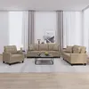 Image de vidaXL Ensemble de canapés 3 pcs avec coussins cappuccino similicuir