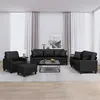Image de vidaXL Ensemble de canapés 4 pcs avec coussins noir similicuir