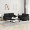 Image de vidaXL Ensemble de canapés 2 pcs avec coussins Noir Similicuir3201358
