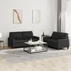 Image de vidaXL Ensemble de canapÃ©s 2 pcs avec coussins Noir Similicuir