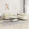 Image de vidaXL Ensemble de canapés 2 pcs avec coussins Crème Similicuir3201359