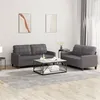 Image de vidaXL Ensemble de canapés 2 pcs avec coussins Gris Similicuir3201360