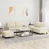 Image de vidaXL Ensemble de canapÃ©s 3 pcs avec coussins CrÃ¨me Similicuir