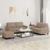 Image de vidaXL Ensemble de canapés 3 pcs avec coussins Cappuccino Similicuir