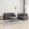Image de vidaXL Ensemble de canapÃ©s 2 pcs avec coussins gris similicuir