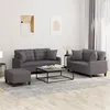 Image de vidaXL Ensemble de canapés 3 pcs avec coussins gris similicuir