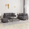 Image de vidaXL Ensemble de canapÃ©s 3 pcs avec coussins gris similicuir