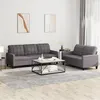 Image de vidaXL Ensemble de canapés 2 pcs avec coussins Gris Similicuir3201380