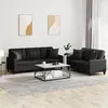 Image de vidaXL Ensemble de canapés 2 pcs avec coussins noir similicuir3201388