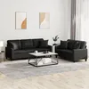 Image de vidaXL Ensemble de canapÃ©s 2 pcs avec coussins noir similicuir