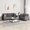 Image de vidaXL Ensemble de canapés 2 pcs avec coussins gris similicuir3201390