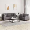 Image de vidaXL Ensemble de canapÃ©s 2 pcs avec coussins gris similicuir